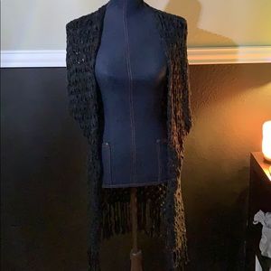 Knitted Dark gray cover up